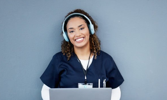 Doctor using audio library